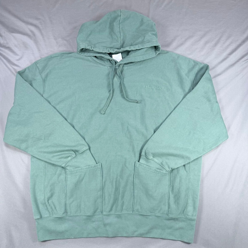 Champion Mens XL Dark Forest Cotton Rewind Vintage Pullover‎ Hoodie Sweatshirt